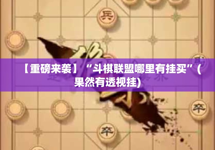【重磅来袭】“斗棋联盟哪里有挂买”(果然有透视挂)