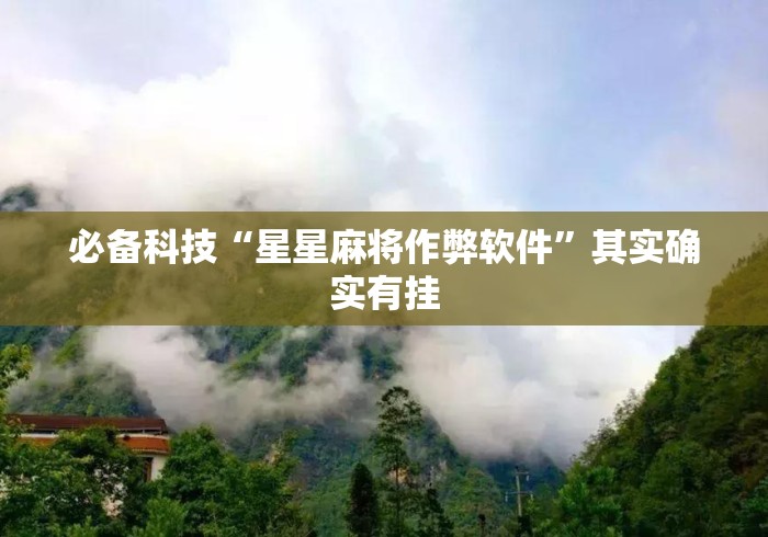 必备科技“星星麻将作弊软件”其实确实有挂 必备科技“星星麻将作弊软件”其实确实有挂