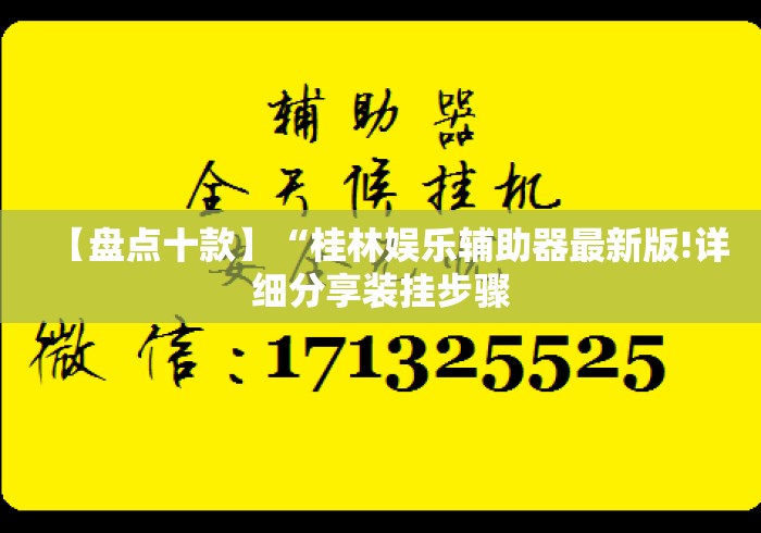 【盘点十款】“桂林娱乐辅助器最新版!详细分享装挂步骤