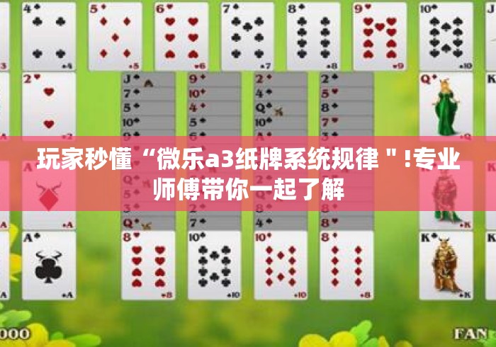 玩家秒懂“微乐a3纸牌系统规律＂!专业师傅带你一起了解