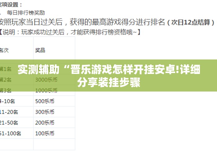 实测辅助“晋乐游戏怎样开挂安卓!详细分享装挂步骤