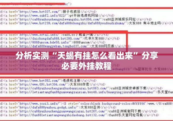 分析实测“天蝎有挂怎么看出来”分享必要外挂教程