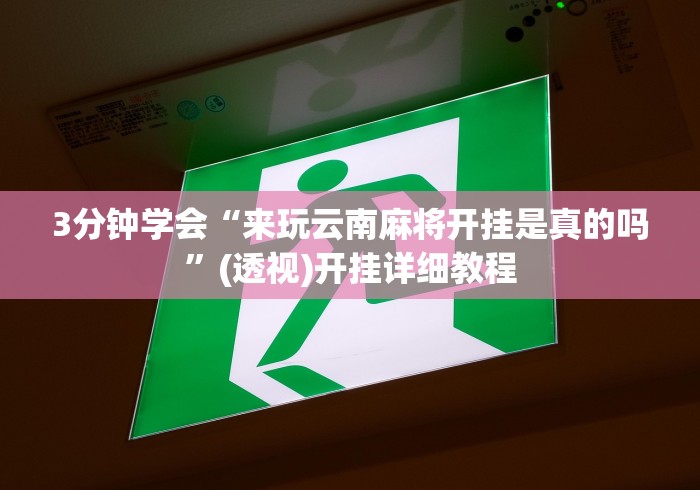 3分钟学会“来玩云南麻将开挂是真的吗”(透视)开挂详细教程