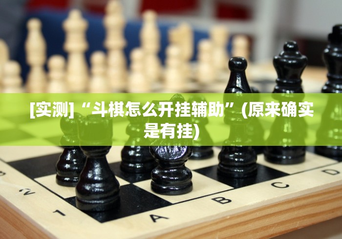 [实测]“斗棋怎么开挂辅助”(原来确实是有挂)